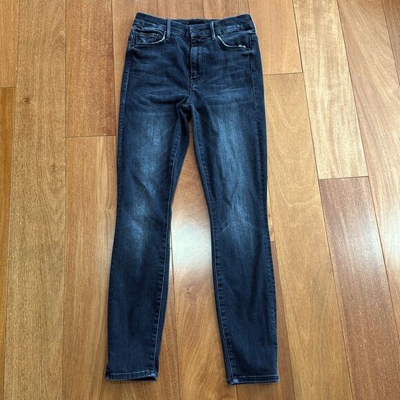 Mother High Waisted Looker Ankle Leave The Light On Black Denim size 25 - Picture 4 of 13